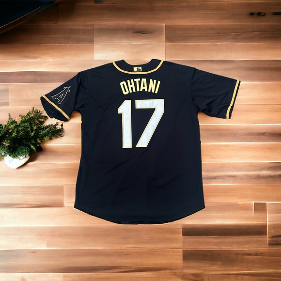 Nike Shirts Ohtani Angels Baseball Jersey 223 Black Gold Xl Size